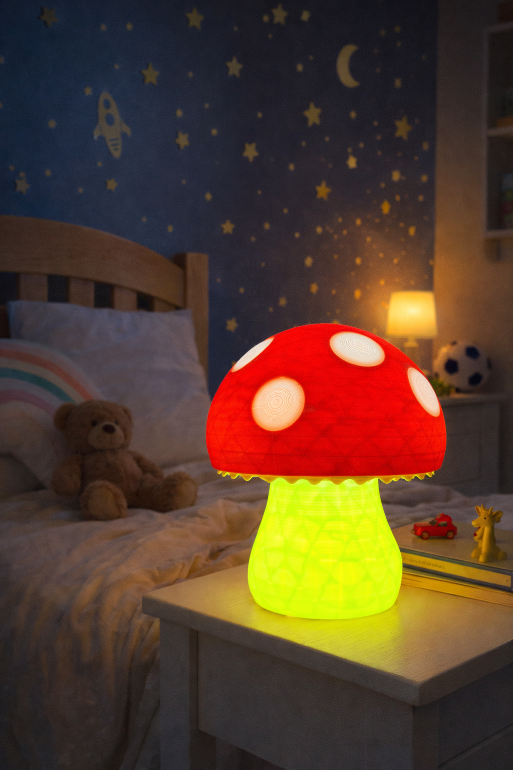 Candeeiro Cogumelo com luz Led