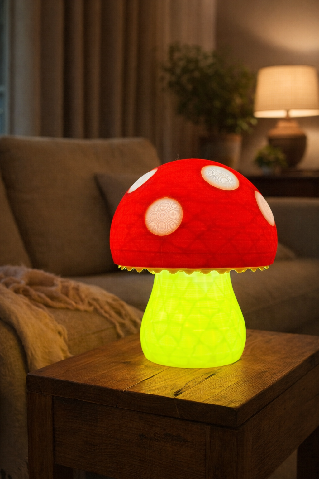 Candeeiro Cogumelo com luz Led