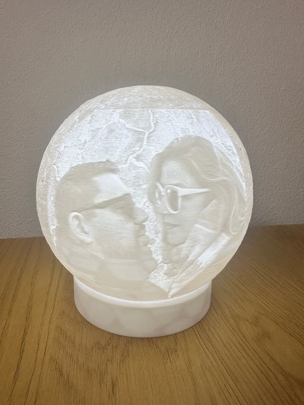 Abajur Lunar com fotografia em lithophane