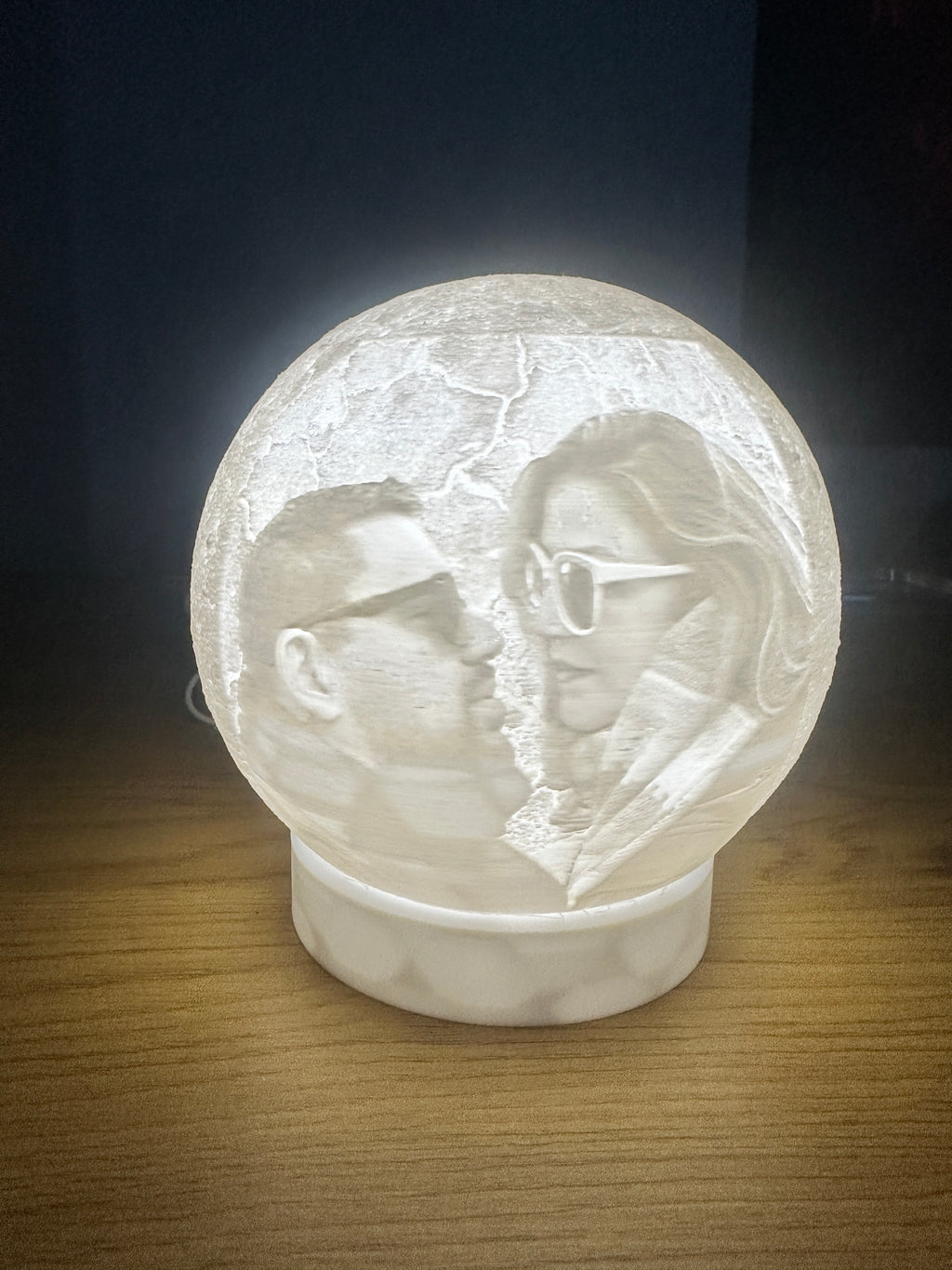 Abajur Lunar com fotografia em lithophane