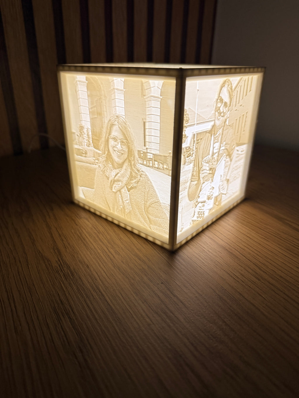 CUBO PERSONALIZADO COM FOTOS EM LITHOPHANE E LUZ LED
