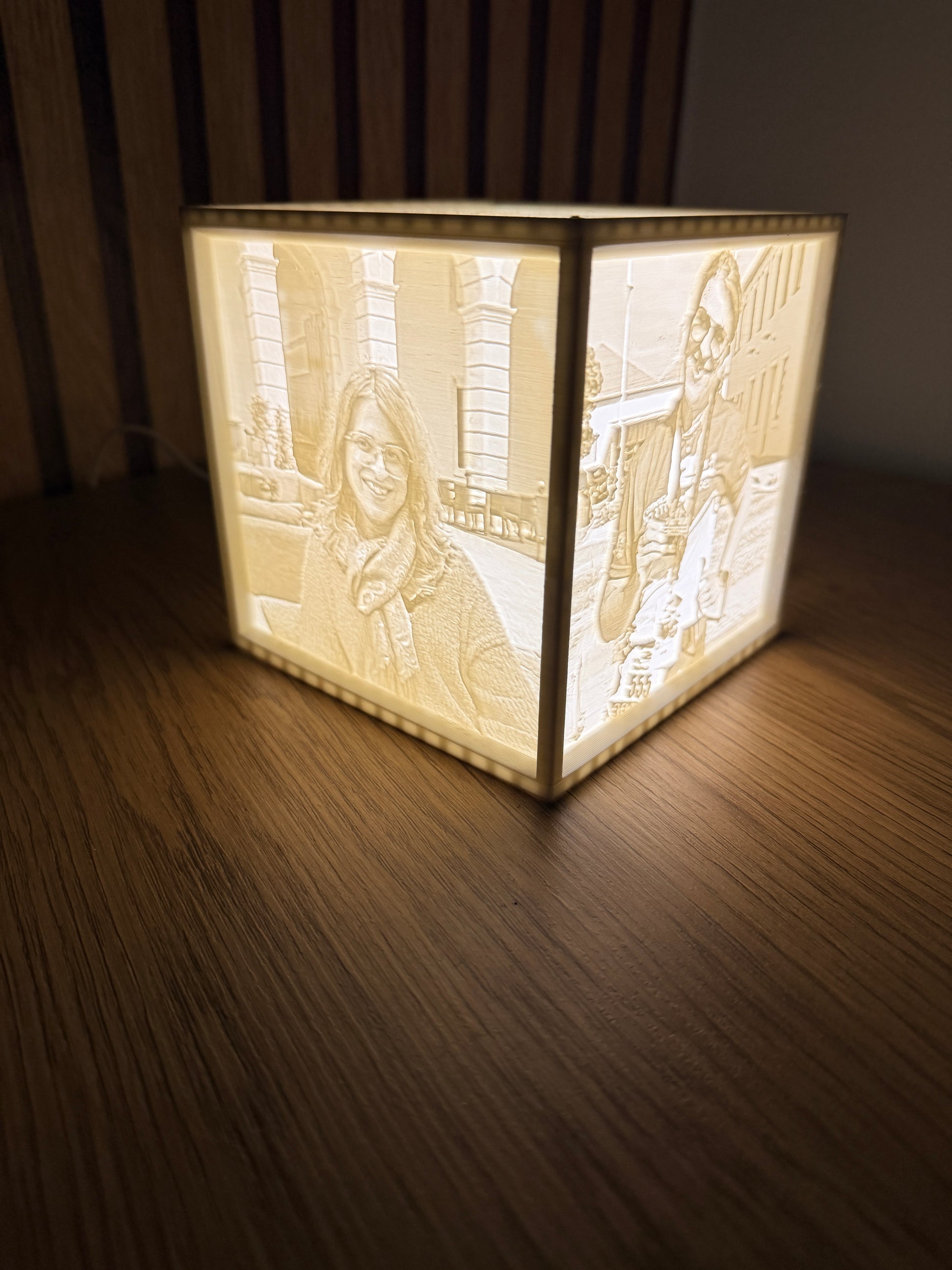 CUBO PERSONALIZADO COM FOTOS EM LITHOPHANE E LUZ LED