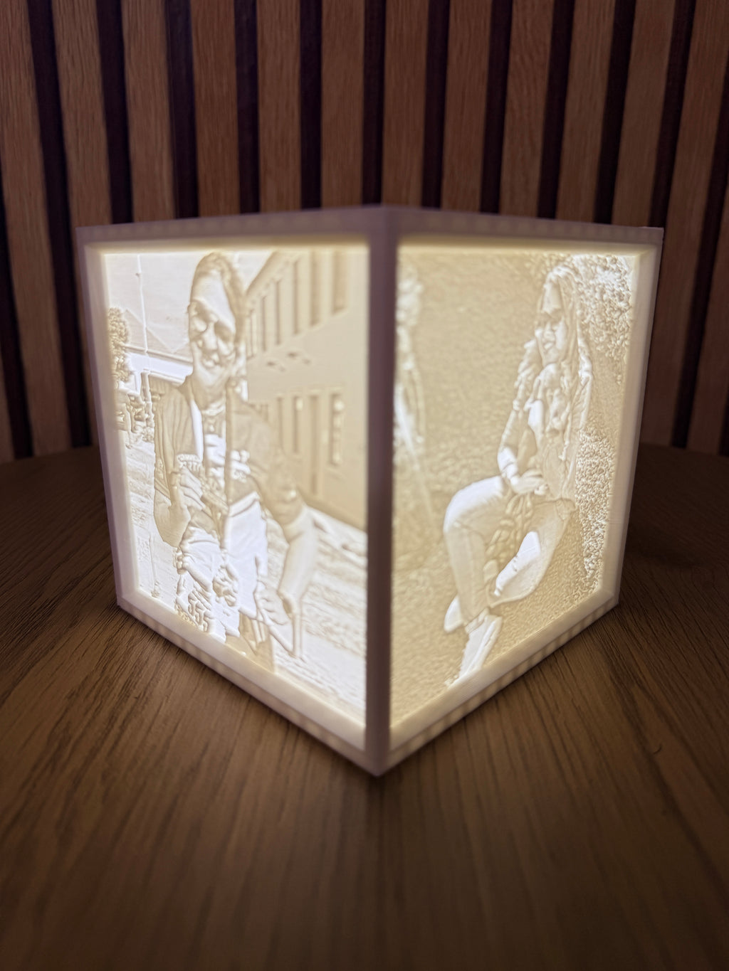 CUBO PERSONALIZADO COM FOTOS EM LITHOPHANE E LUZ LED
