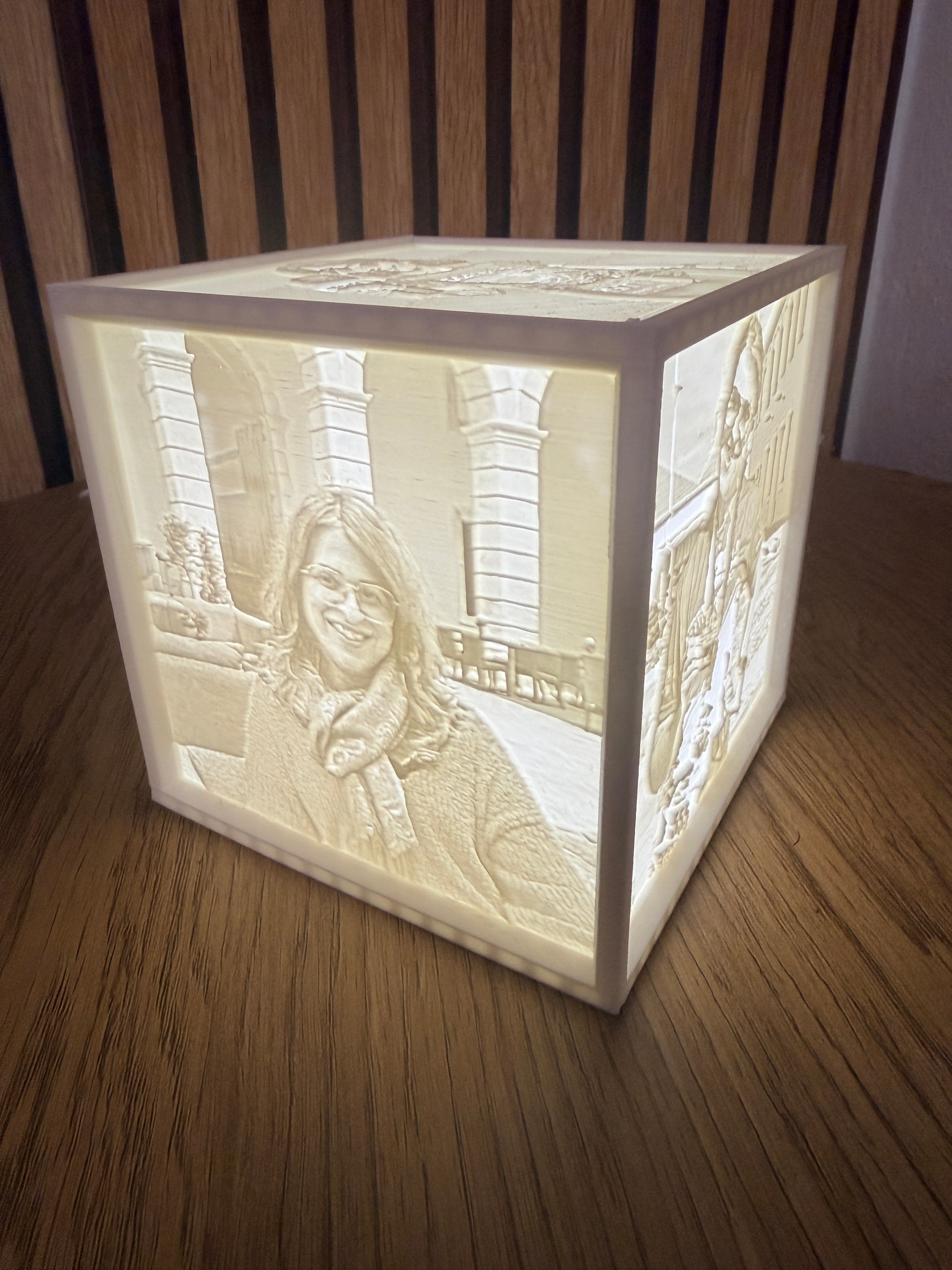 CUBO PERSONALIZADO COM FOTOS EM LITHOPHANE E LUZ LED